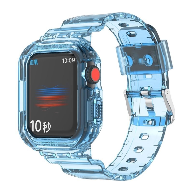 Apple Watch 41mm Series 8 Crystal Skal+Armband blå - Skal och armband i ett