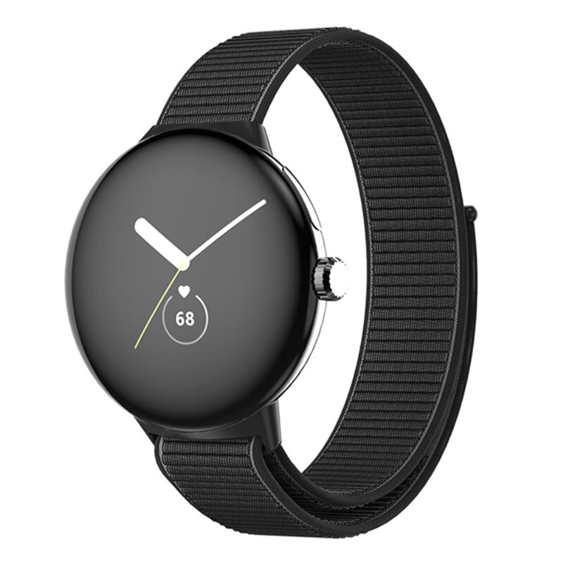 Nylonarmband Google Pixel Watch 3 45mm Svart - Armband i skön och ventilerande nylon