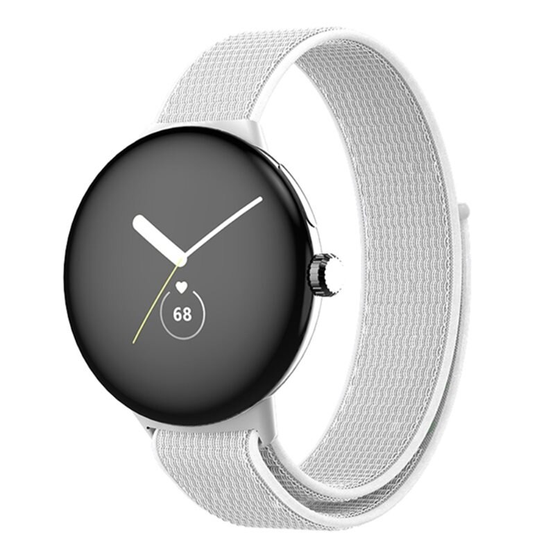Nylonarmband Google Pixel Watch 3 45mm Vit - Armband i skön och ventilerande nylon