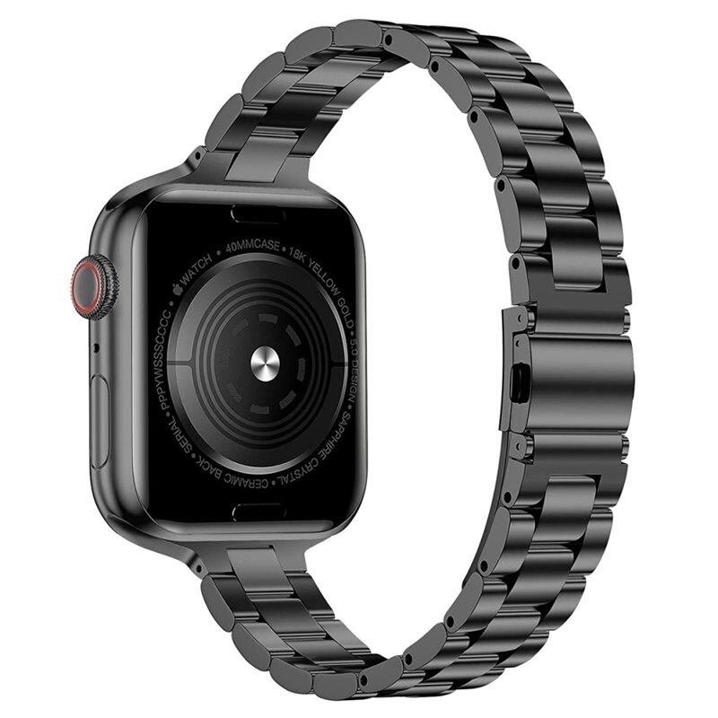 Slim Metallarmband Apple Watch Ultra 2 49mm svart - Slimmat armband i snygg design