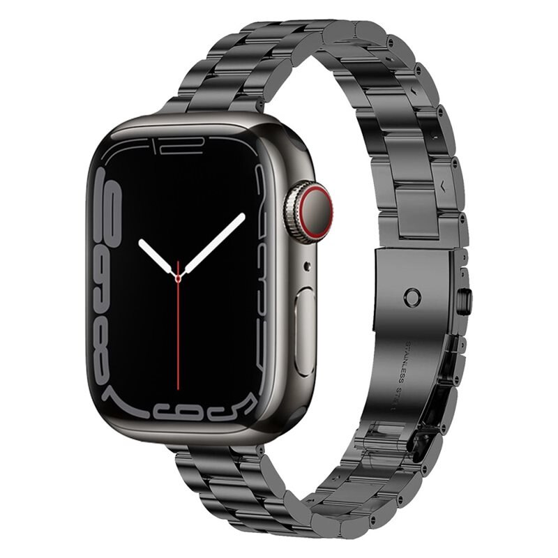Slim Metallarmband Apple Watch 42mm svart - Slimmat armband i snygg design