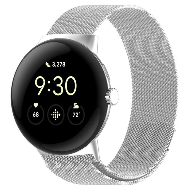 Armband Milanese Google Pixel Watch Silver - Lyxigt armband med magnetisk stängning - Rostfritt stål