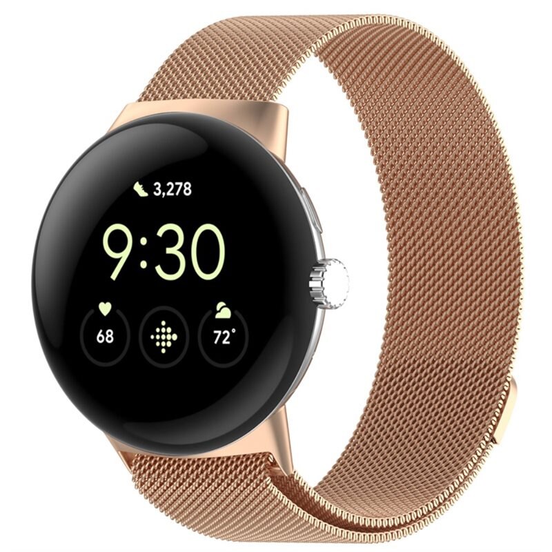 Armband Milanese Google Pixel Watch Roséguld - Lyxigt armband med magnetisk stängning - Rostfritt stål