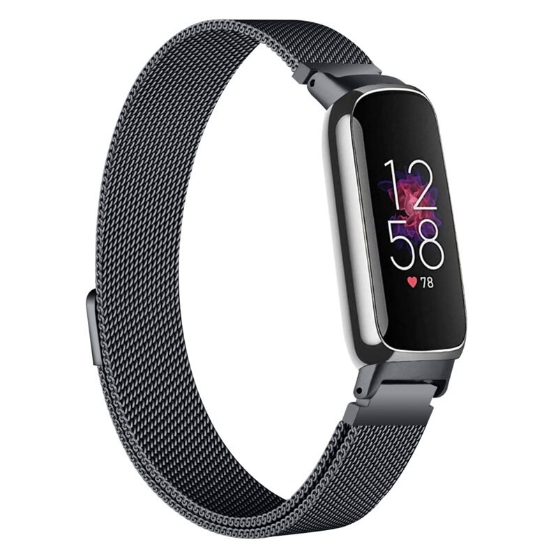 Armband Milanese Fitbit Inspire 3 Svart - Lyxigt armband med magnetisk stängning - Rostfritt stål