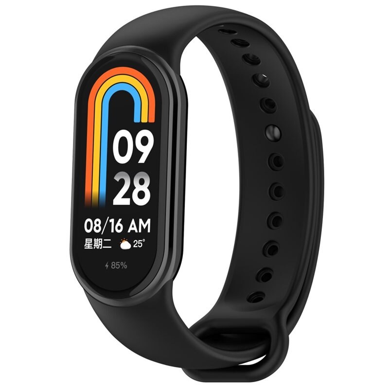 Silikonarmband Xiaomi Mi Band 9 Svart - Sportigt armband perfekt för träningen