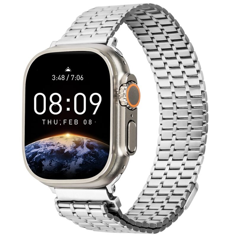 Business Magnetic Armband Apple Watch 45mm Series 8 silver