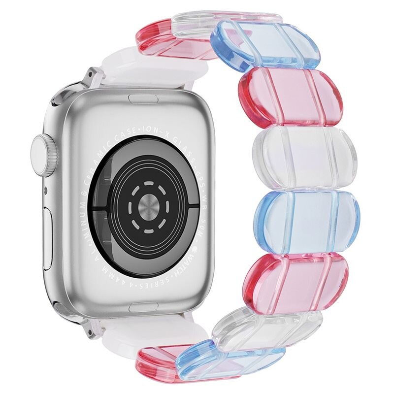 Elastiskt Resinarmband Apple Watch Series 10 42mm blå/rosa