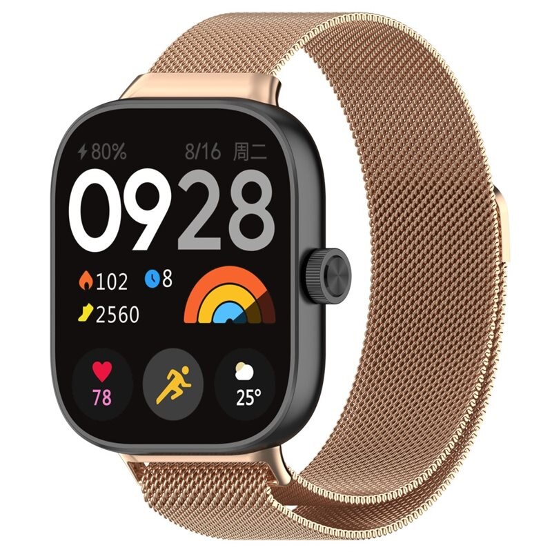 Armband Milanese Xiaomi Redmi Watch 4 Roséguld - Lyxigt armband med magnetisk stängning - Rostfritt stål