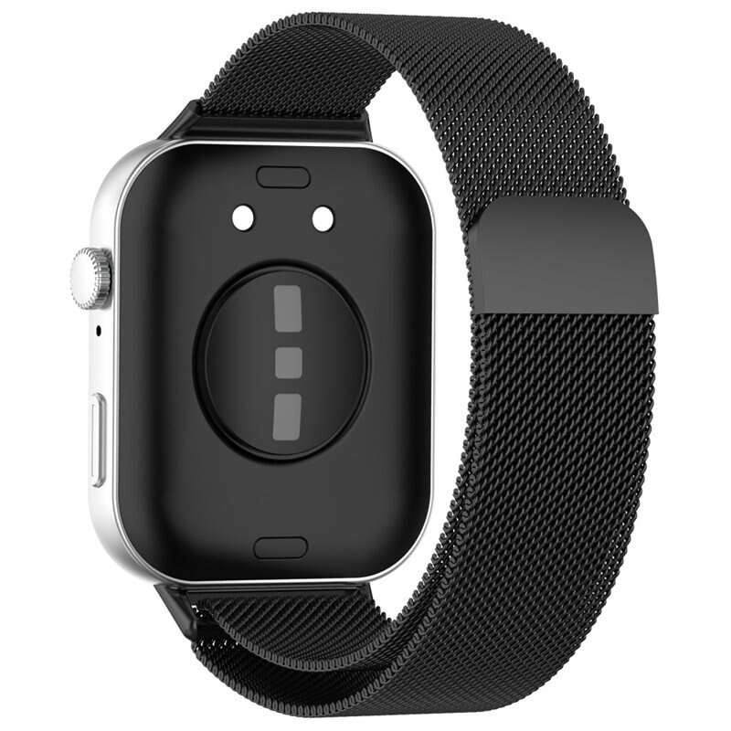 Armband Milanese Huawei Watch Fit 3 Svart - Lyxigt armband med magnetisk stängning - Rostfritt stål