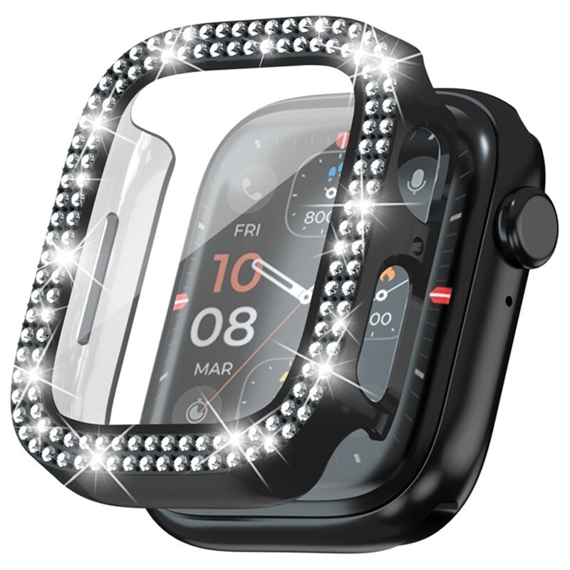 Full Cover Case Rhinestone Apple Watch Series 4-6 40mm Svart