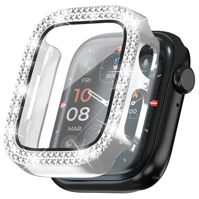 Full Cover Case Rhinestone Apple Watch Series 4-6 40mm Silver