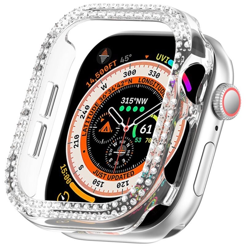 Rhinestone Skal Apple Watch Series 10 46mm transparent - Snyggt skal med diamantliknande stenar