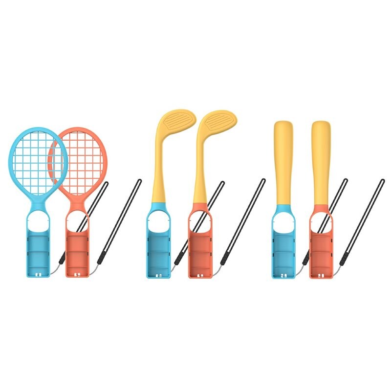 Dobe 6-pack Sporttillbehör till Joy-Con Nintendo Switch 2 Blå/Röd