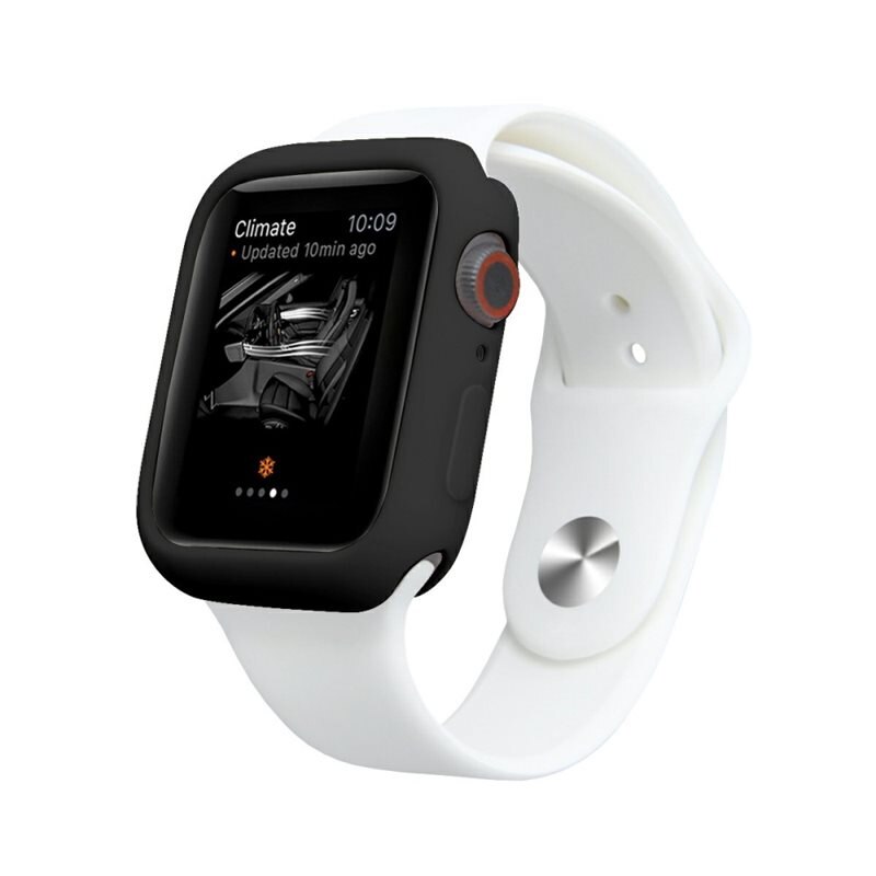Silikonskal Apple Watch 41mm Series 9 svart - Skyddande skal som skyddar mot repor och slitage