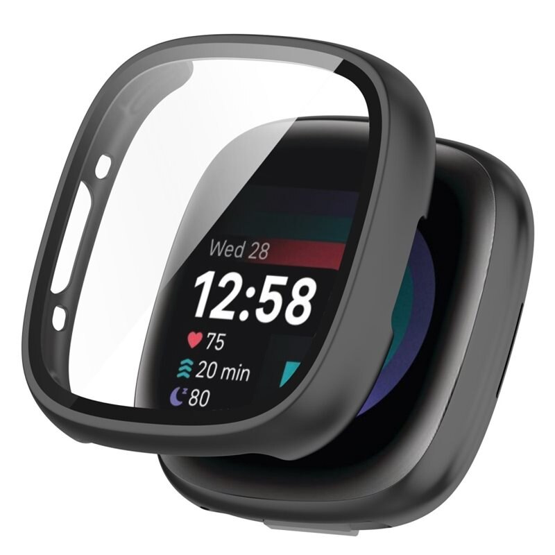 Heltäckande Skal Fitbit Versa 4 Svart - Skydda din klocka från slitage och skador