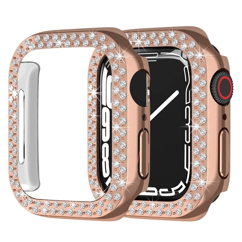 Rhinestone Skal Apple Watch 45mm Series 9 roséguld - Snyggt skal med diamantliknande stenar