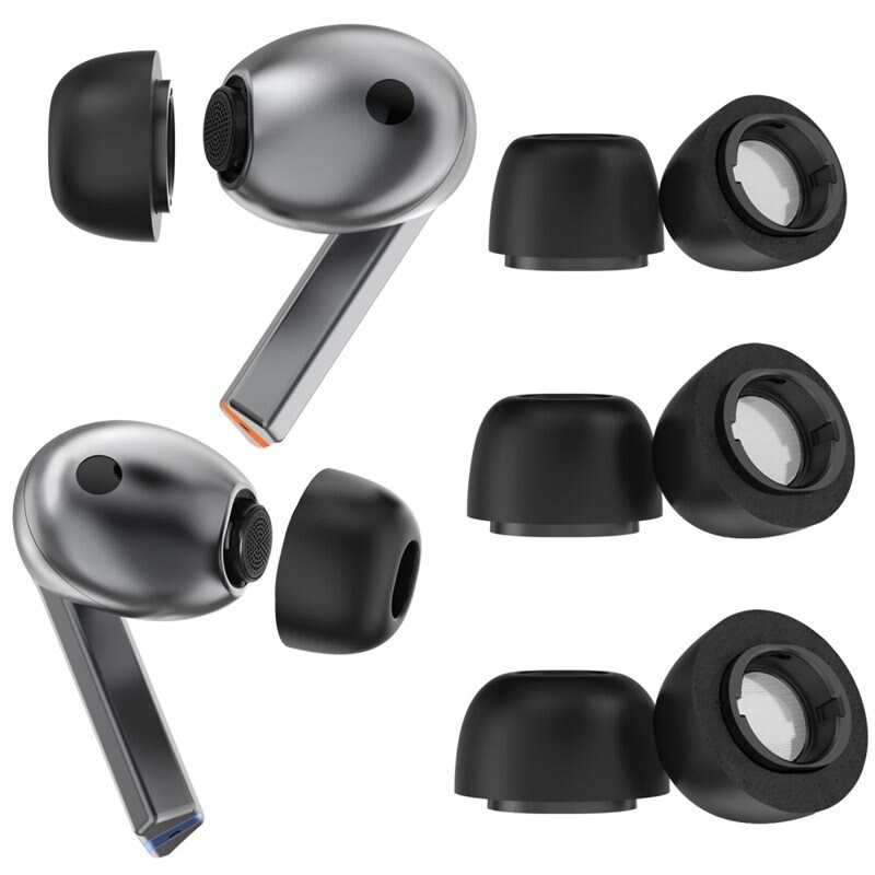 Ahastyle Memory Foam Ear Tips (3-pack) Samsung Galaxy Buds 3 Pro svart - Öronkuddar - Öronpluggar - Öronproppar