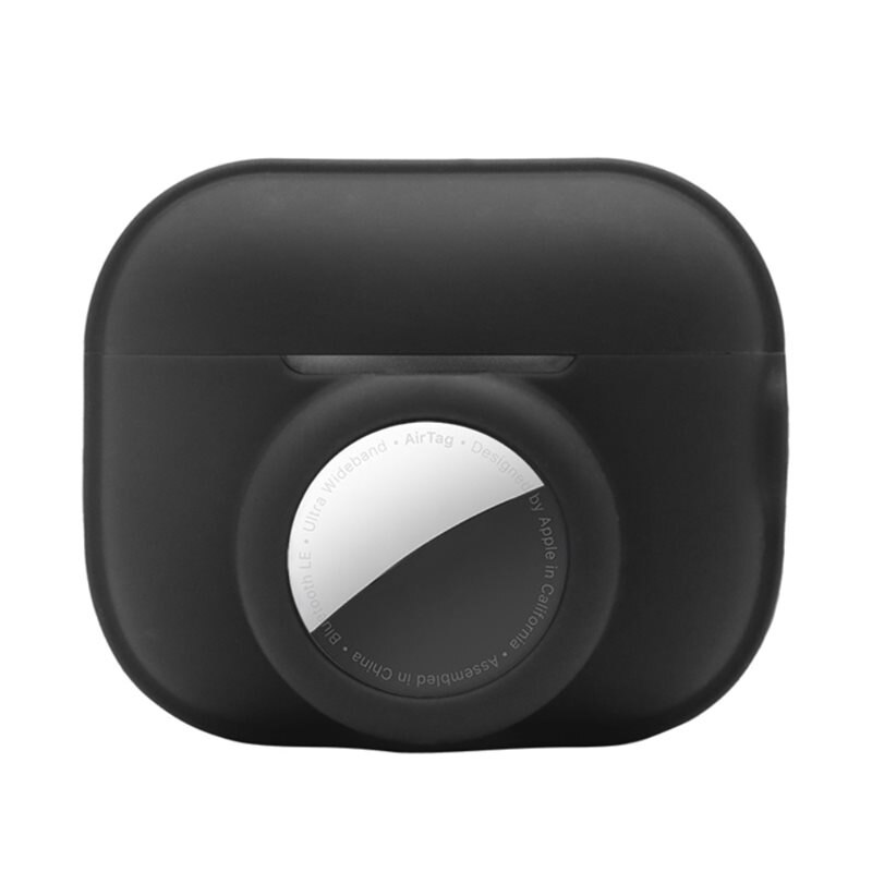 Apple AirPods Pro 2 silikonskal med AirTag hållare svart - Håll koll på dina hörlurar