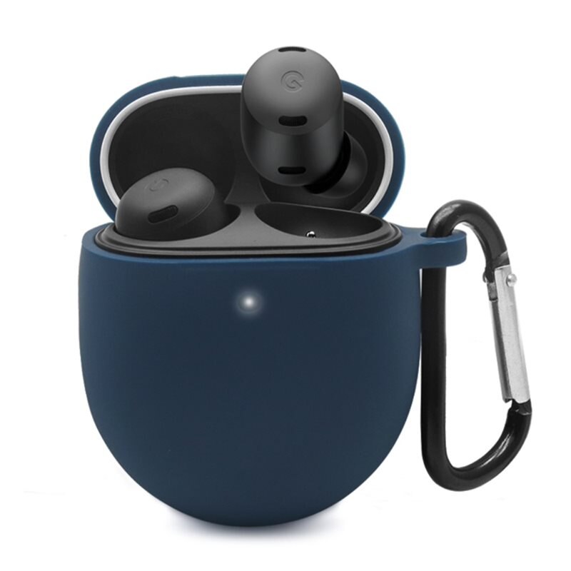 Silikonskal med karbinhake Google Pixel Buds Pro mörkblå - Skydda och håll koll på dina hörlurar