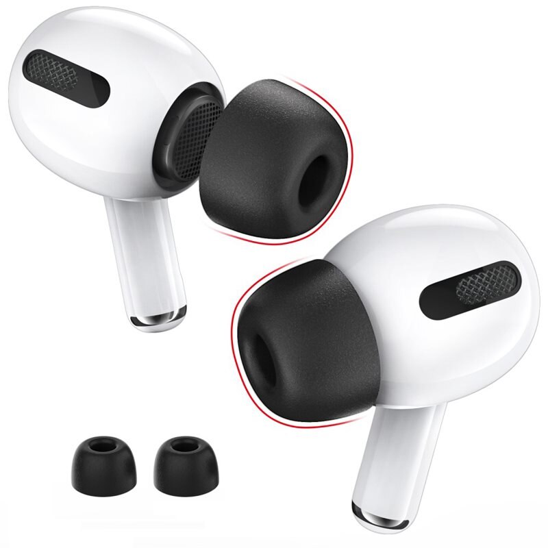 Ahastyle Memory Foam Ear Tips AirPods Pro svart (Small) - Öronkuddar - Öronpluggar - Öronproppar