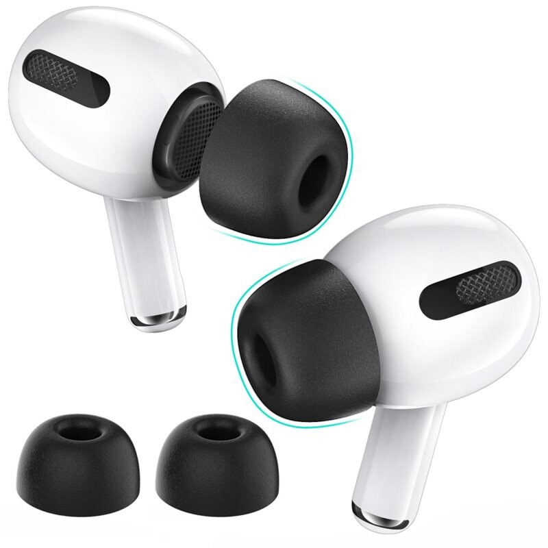 Ahastyle Memory Foam Ear Tips AirPods Pro 2 svart (Large) - Öronkuddar - Öronpluggar - Öronproppar