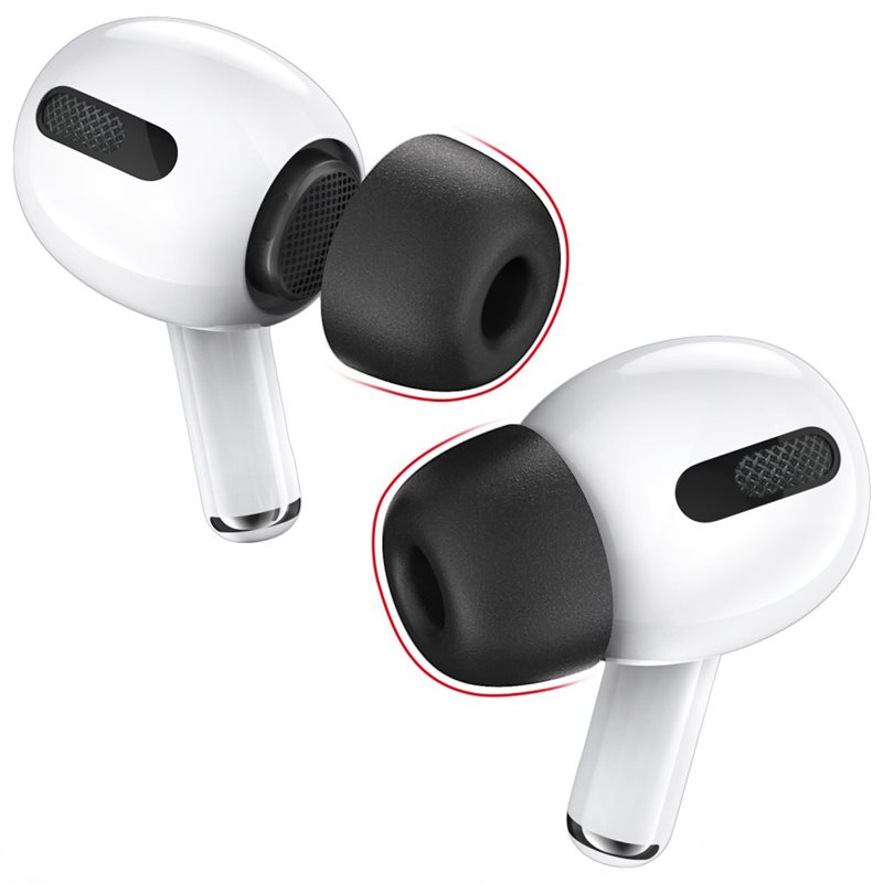 Ahastyle Memory Foam Ear Tips (3-pack) AirPods Pro 2 svart (Medium) - Öronkuddar - Öronpluggar - Öronproppar