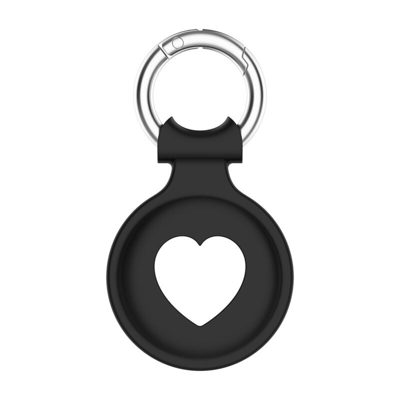 Silikonskal Apple AirTag hjärta svart