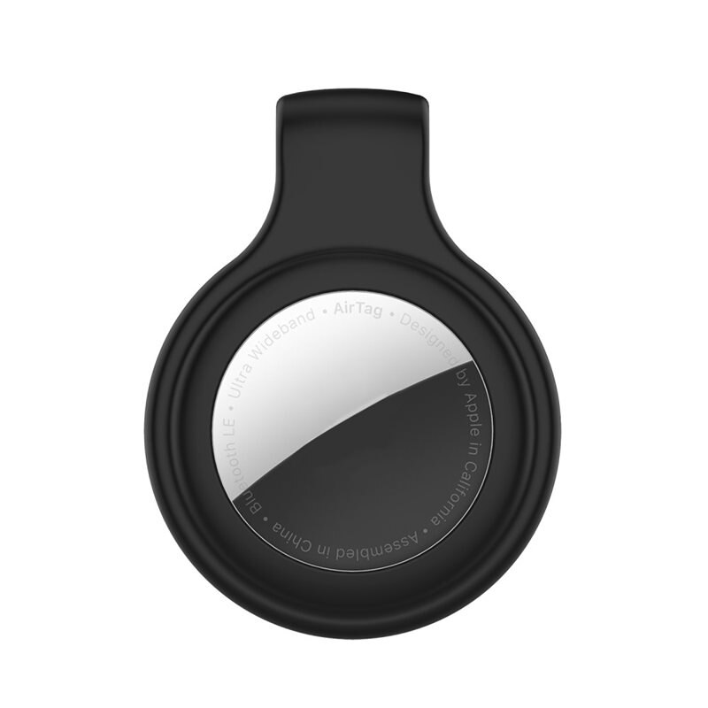 Silikonklämma/Clip Apple AirTag Svart - Praktisk bältesklämma