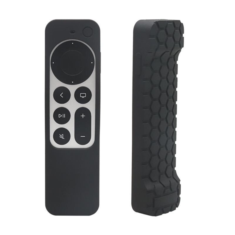 Stötdämpande Silikonskal Apple TV 4K 2021 Fjärrkontroll Svart - Skyddande och greppvänligt skal