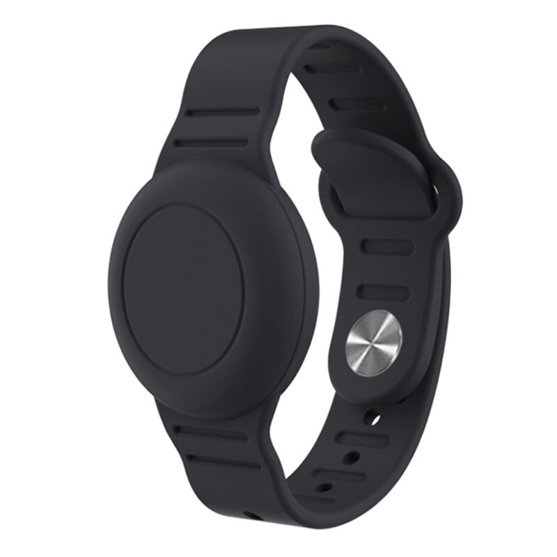 Vattentätt Silikonarmband Apple AirTag svart - Armband i silikon