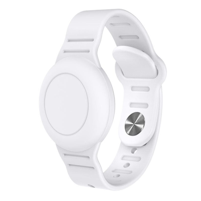 Vattentätt Silikonarmband Apple AirTag vit - Armband i silikon