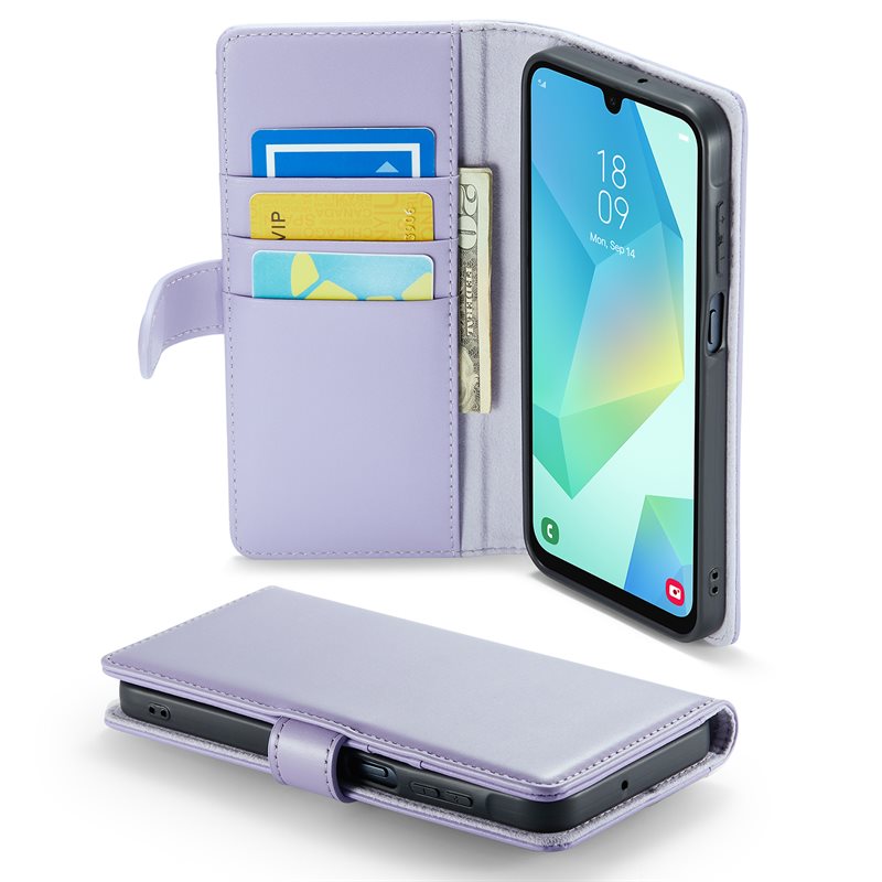 Mobique Äkta Läderfodral Samsung Galaxy A16 Lila - Stilrent plånboksfodral med plats för sedlar och kort