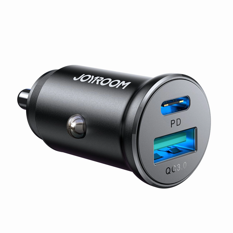 Joyroom JR-CCN05 Mini Billaddare USB-C + USB-A 30W svart