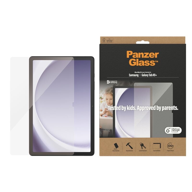 PanzerGlass Samsung Galaxy Tab A9 Plus Screen Protector Ultra Wide Fit - Skärmskydd i härdat glas
