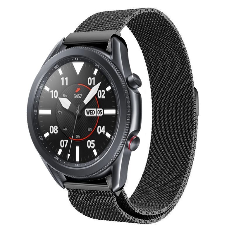 Armband Milanese Samsung Galaxy Watch 5 Pro 45mm Svart - Lyxigt armband med magnetisk stängning - Rostfritt stål
