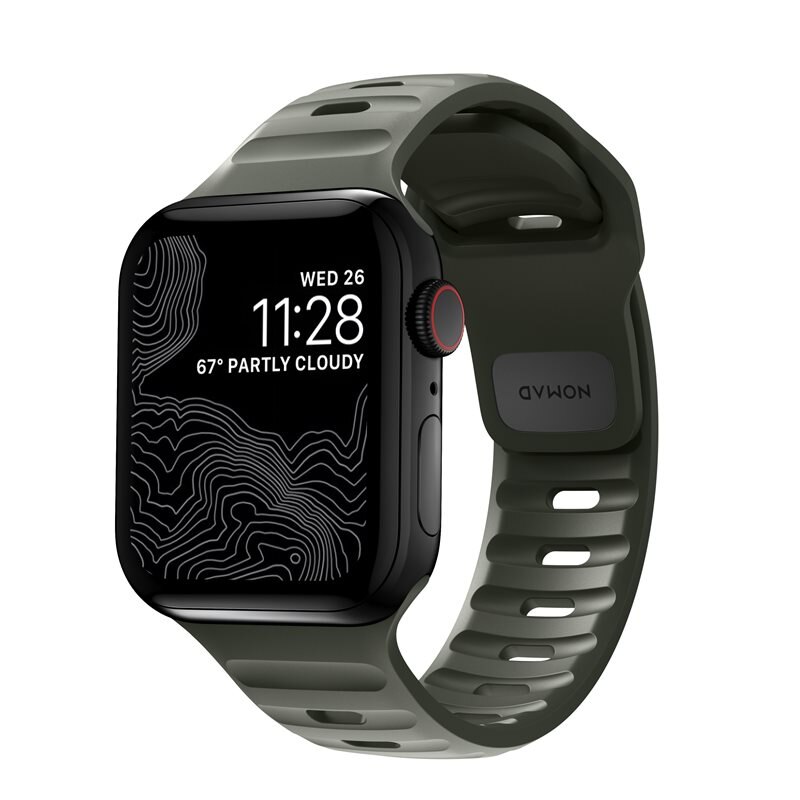 Nomad Apple Watch Ultra 49mm Sport Band Ash Green - Sportigt armband av hög kvalitet