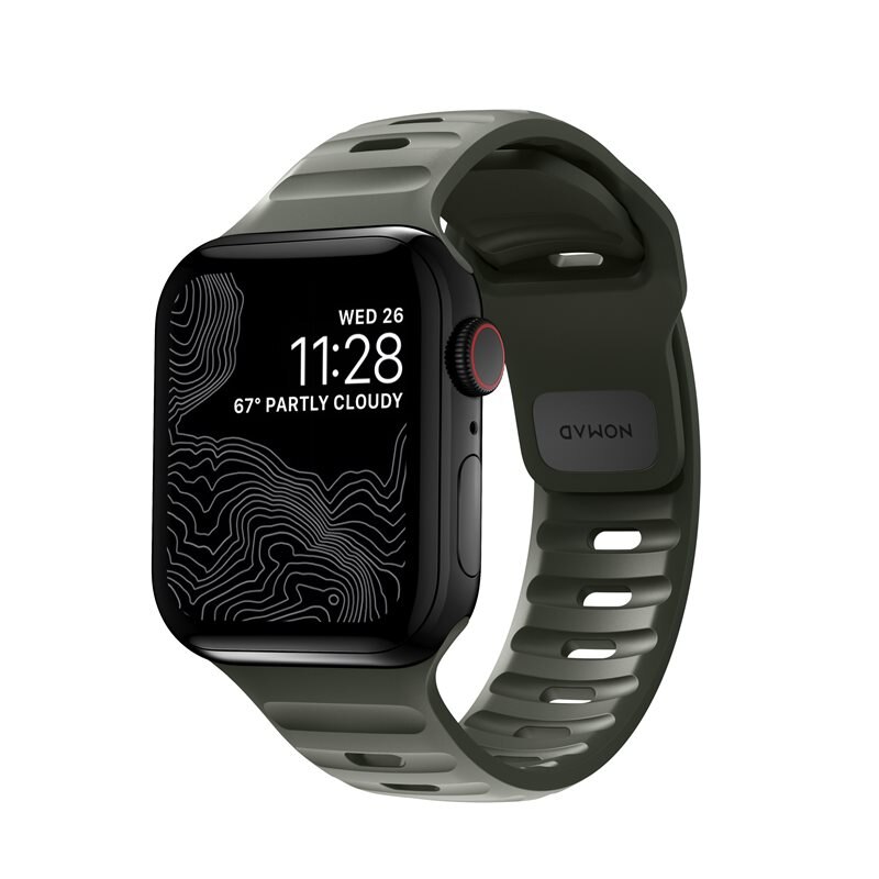 Nomad Apple Watch 41mm Series 9 Sport Band Ash Green - Sportigt armband av hög kvalitet