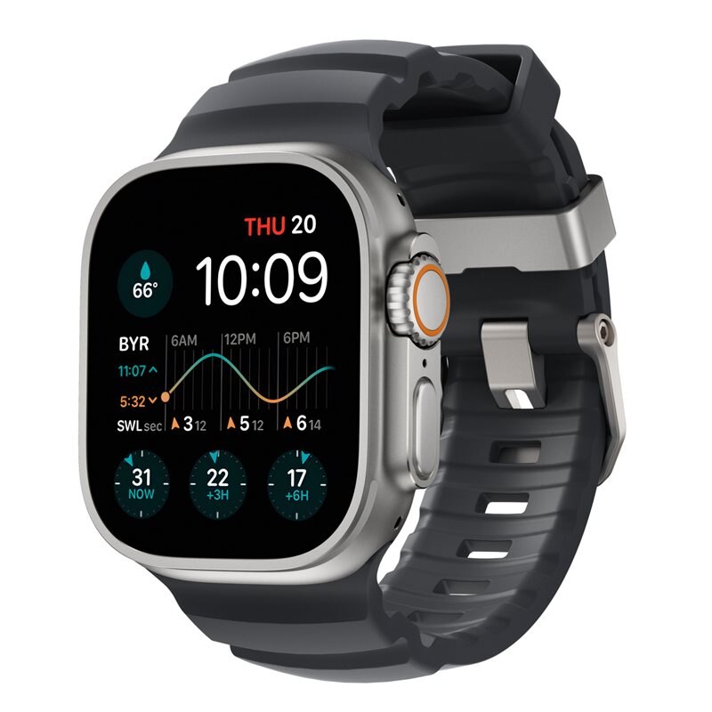 Nomad Apple Watch Series 4-6 44mm Rocky Point Band Storm (Natural Hardware)
