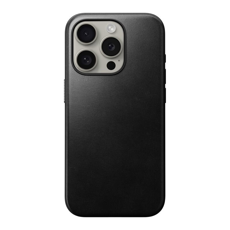 Nomad iPhone 15 Pro Modern Case Horween Leather MagSafe Black - Skyddande fodral i äkta läder
