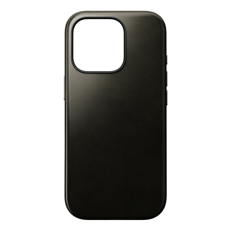 Nomad iPhone 16 Pro Modern Case Horween Leather MagSafe Green Chrome - Skyddande fodral i äkta läder