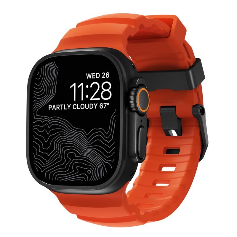 Nomad Apple Watch Series 10 46mm Rocky Point Band Magma (Black Hardware) - Limited edition