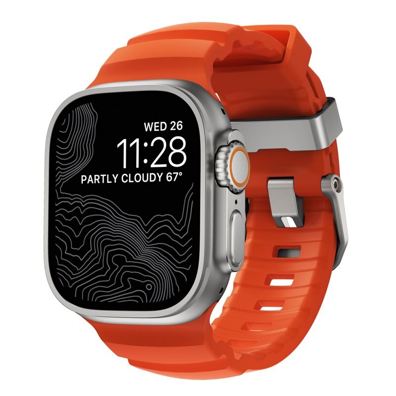 Nomad Apple Watch Series 8 45mm Rocky Point Band Magma (Natural Hardware) - Limited edition
