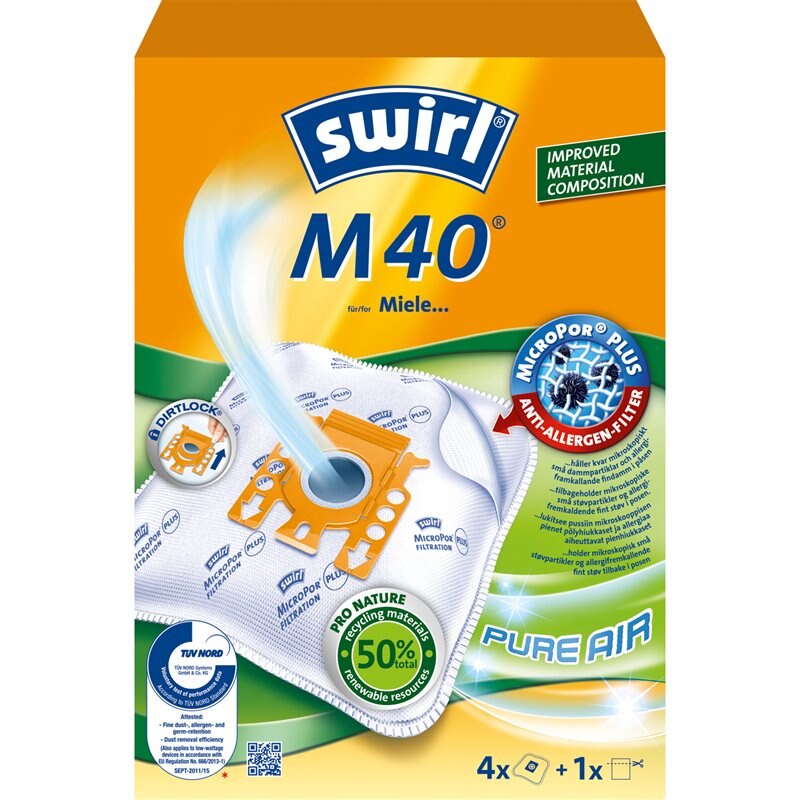 Swirl 4-pack Dammsugarpåsar M40 Miele