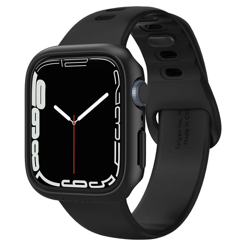 Spigen Apple Watch 45mm Series 9 Case Thin Fit Black - Tunt mobilskal i slimmad design