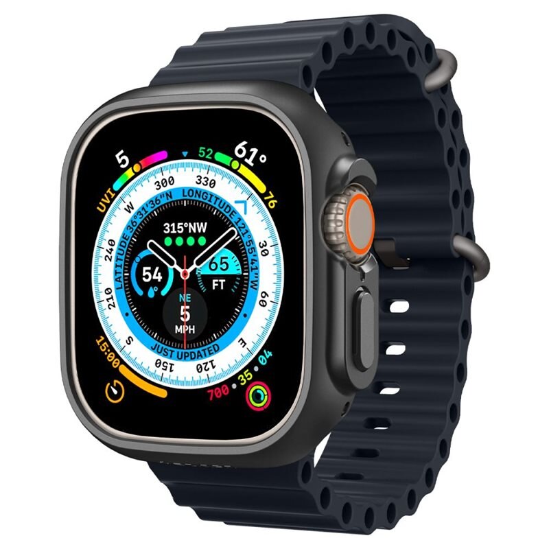 Spigen Apple Watch Ultra 2 49mm Case Thin Fit Black - Tunt mobilskal i slimmad design