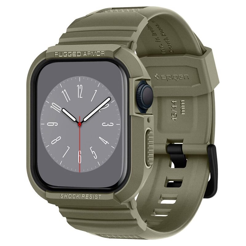 Spigen Apple Watch SE 44mm Case Rugged Armor Pro Vintage Khaki - Skal som skyddar mot repor och slitage