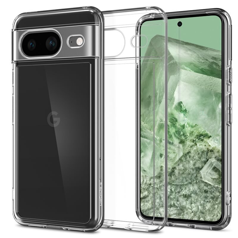 Spigen Google Pixel 8 Case Ultra Hybrid Crystal Clear - Mobilskal