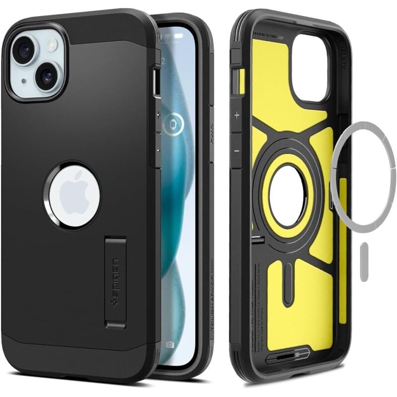 Spigen iPhone 15 Case Tough Armor Mag Black - Mobilskal med MagSafe