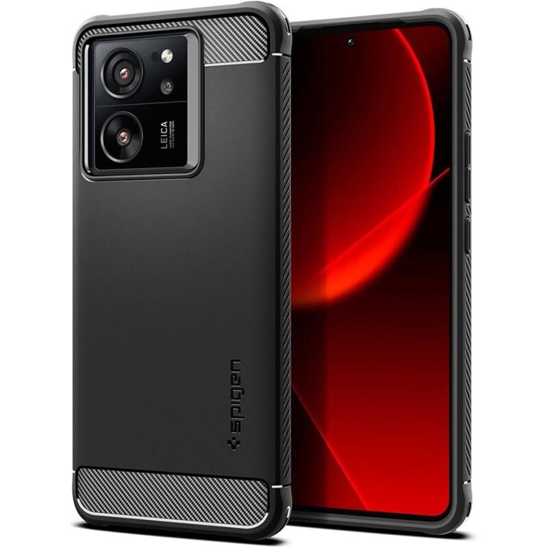 Spigen Xiaomi 13T Pro Case Rugged Armor Black - Mobilskal - Stöttåligt