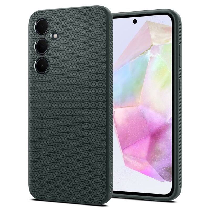 Spigen Samsung Galaxy A35 Case Liquid Air Abyss Green - Snyggt mobilskal